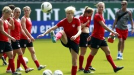 Megan Rapinoe en un entrenamiento del Equipo Nacional Femenino en Portland, Oregón. 