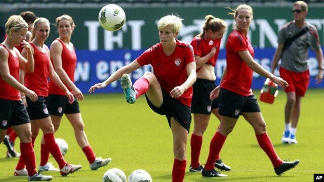 Megan Rapinoe en un entrenamiento del Equipo Nacional Femenino en Portland, Oregón. 