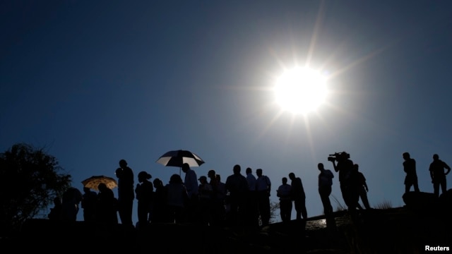Members of the judicial commission of inquiry into shootings at Lonmin's Marikana mine, near Rustenburg, South Africa, Oct. 1, 2012.