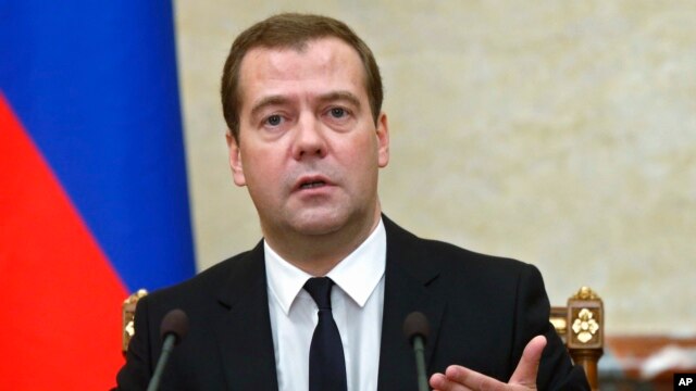 FILE - Russian Premier Dmitry Medvedev.