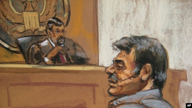 Manssor Arbabsiar is shown in this courtroom sketch during an appearance in a Manhattan courtroom  in New York, New York on October 11, 2011.
