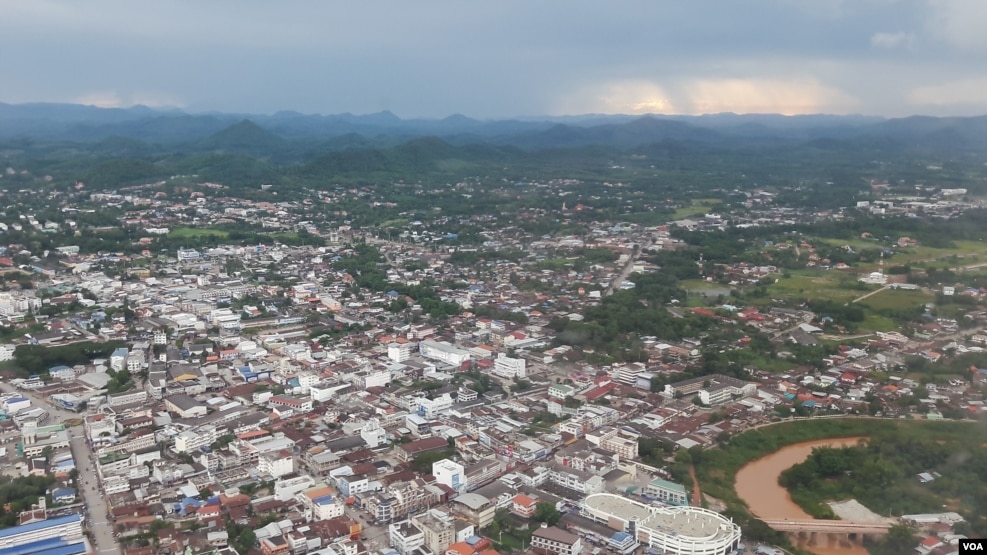A bird's-eye view of Loei provincial city, in Thailand on July 23, 2016. The Thai government is planning to build "the biggest" water diversion project to get water from the Mekong River. (Neou Vannarin/VOA Khmer)