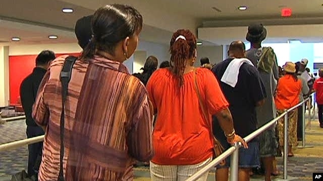 Washington DC residents line up to get access to a rare free health clinic which offers a wide range of treatment options