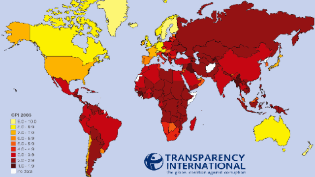 Transparency International's World Corruption Map.