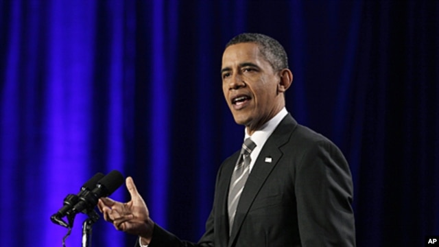 President Barack Obama speaks during a campaign event in Washington, Decemver 13, 2011.