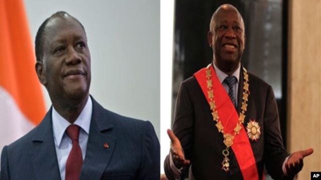 Both challenger Alassane Ouattara (l) and President Laurent Gbagbo (r) claimed victory in Ivory Coast presidential run-off vote.