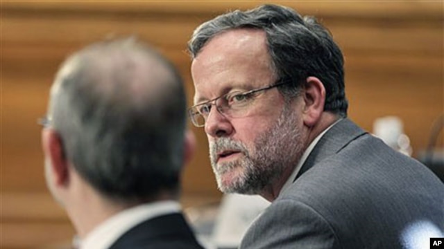 Bureau of Labor Statistics Commissioner Keith Hall testifies before the Joint Economic Committee on Capitol Hill in Washington, April 1, 2011