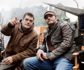 Director Nimrod Antal and Producer Robert Rodriguez on the set of "Predators"