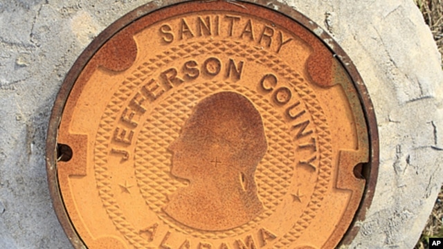 A manhole cover bears the logo/design of Jefferson County, Alabama. Alabama's Jefferson County submitted a second offer to creditors in an attempt to settle its $3.14 billion sewer bond debt, and to avoid what would be the largest municipal bankruptcy in 