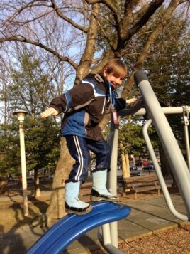 Rafi Meitiv, a free-range child, plays at a playground near his house. (FILE/Julie Taboh)