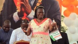 Simone Ehivet Gbagbo, wife of Laurent Gbagbo, attends a rally at the Culture Palace in Abidjan, January 15, 2011.