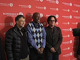 'Waiting for 'Superman'' director Davis Guggenheim (right) and education reformer Geoffrey Canada (center) with Microsoft founder and philanthropist Bill Gates (left).