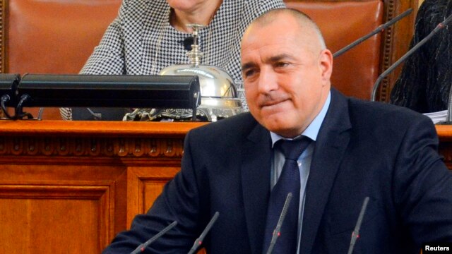 Bulgarian Prime Minister Boiko Borisov speaks in the Parliament in Sofia, Feb. 20, 2013. 