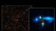 Several telescopes have teamed up to discover a rare and massive merging of two galaxies that took place when the universe was just 3 billion years old (its current age is about 14 billion years). (Photo: ESA/NASA/JPL-Caltech/UC Irvine/STScI/Keck/NRAO/SAO