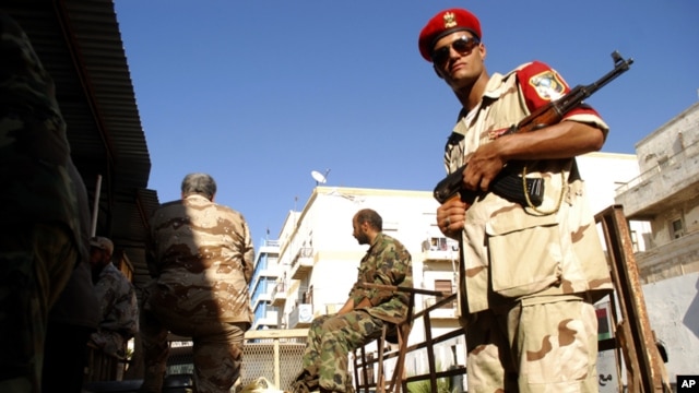 Lực lượng an ninh LIbya tại Benghazi.