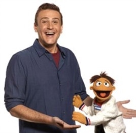 (L-R)Jason Segel and Walter in "The Muppets"