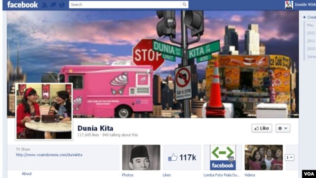 VOA Indonesia's Dunia Kita Facebook Page