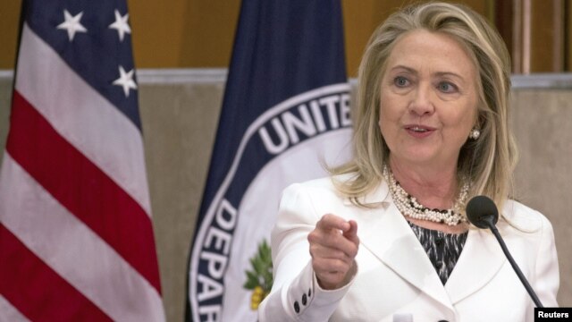 Secretary of State Hillary Clinton speaks at the Second Annual Global Diaspora Forum, July 25, 2012, at the State Department in Washington.
