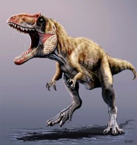 Artist recreation of the giant predator dinosaur known as Siats meekerorum. (The Field Museum)
