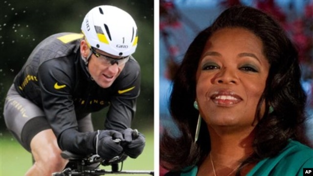 Lance Armstrong (kiri) dalam wawacara keduanya dengan Oprah Winfrey (kanan) mengaku telah mengecewakan anak dan ibunya (Foto: dok).  