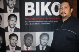 Museum curator Chris du Preez, near an exhibit focusing on murdered Black Consciousness leader, Steve Biko