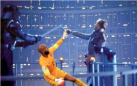 Tim Howard saves.