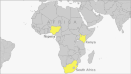 Map showing African nations looking to build or expand nuclear power centers.