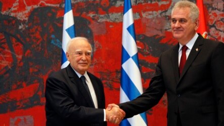 Predsednici Grčke i Srbije, Karolos Papuljas i Tomislav Nikolić, Beograd 18. jun 2013.