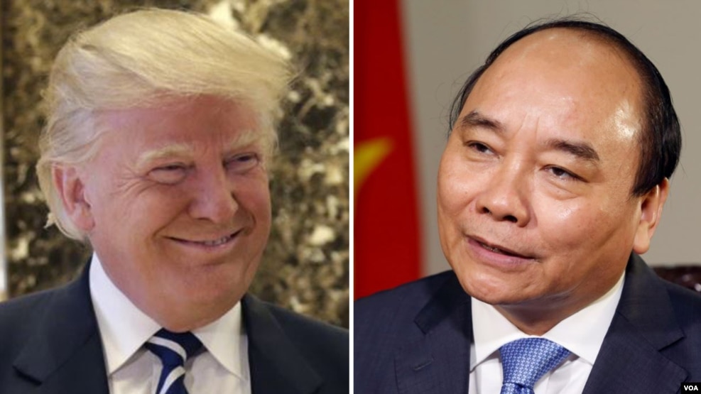 Tổng thống đắc cử của Hoa Kỳ Donald Trump và Thủ tướng Việt Nam Nguyễn Xuân Phúc.