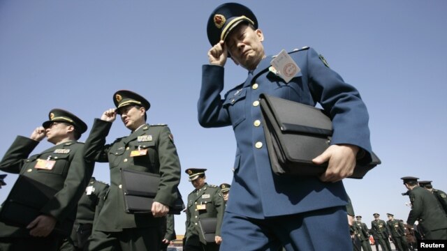 Chinese military leaders are seen at the Great Hall of the People in Beijing (file photo).