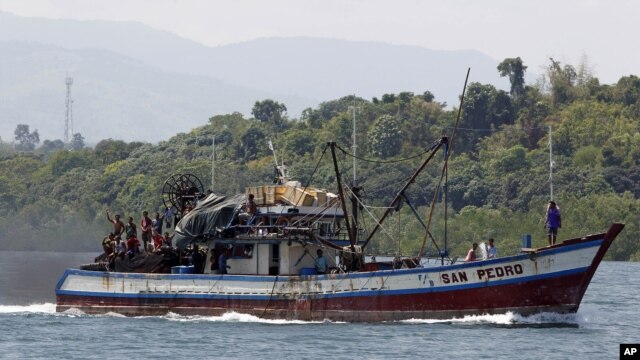 Philippine fishing vessel near the Scarborough Shoal, the focus of a sovereignty dispute between China and The Philippines