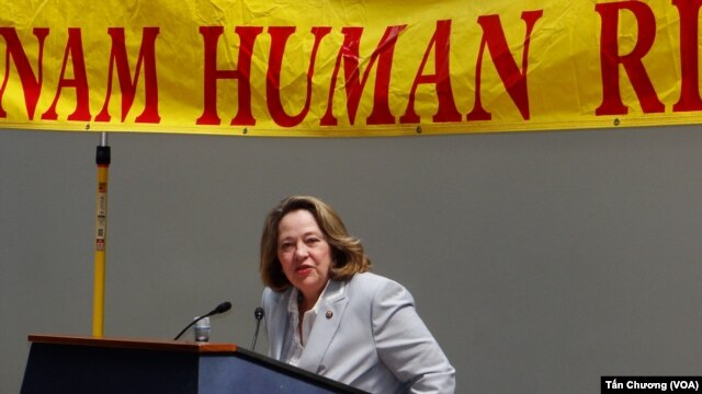 Cựu dân biểu Leslie Byrne, tác giả của Nghị quyết lập ra Ngày Nhân quyền Việt Nam 11 tháng 5, nói bà mong muốn "được chứng kiến tiến bộ từng chút một, chứ không mơ đến một phép mầu là tất cả mọi người đều được hưởng nhân quyền đầy đủ,” ngày 9 tháng 5, 2013.