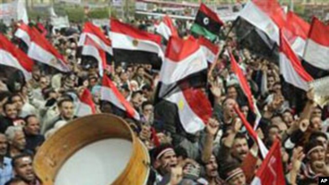 Protests in Tahrir Square in Cairo, Egypt on Feb. 25, 2011.