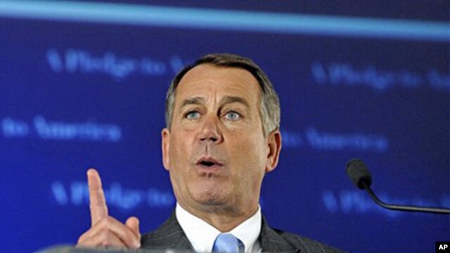 House Republican leader John Boehner celebrates the GOP's victory that changes the balance of power in Congress and will likely elevate him to speaker of the House, 02 Nov 2010