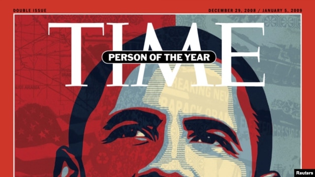 Obama fue nombrado también "El Personaje del Año" por la revista Time en 2008 al convertirse en el primer presidente afroamericano de EE.UU.