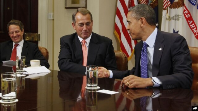 President Barack Obama hosts bipartisan meeting with Congressional leaders, Roosevelt Room of White House, November 16, 2012.