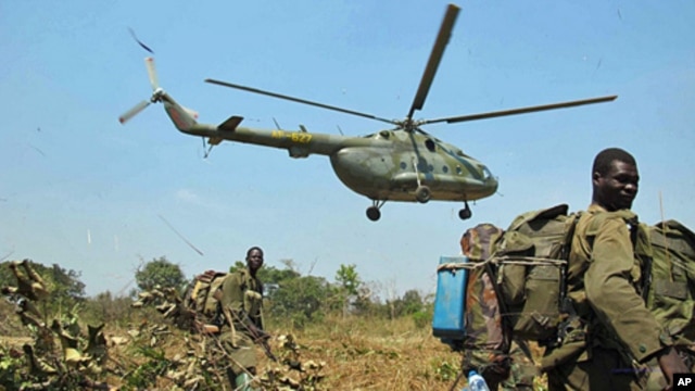 On patrol in DRC, South Sudan and Central African Republic with the Ugandan Army, hunting for LRA rebels and their leader, Joseph Kony (file photo)