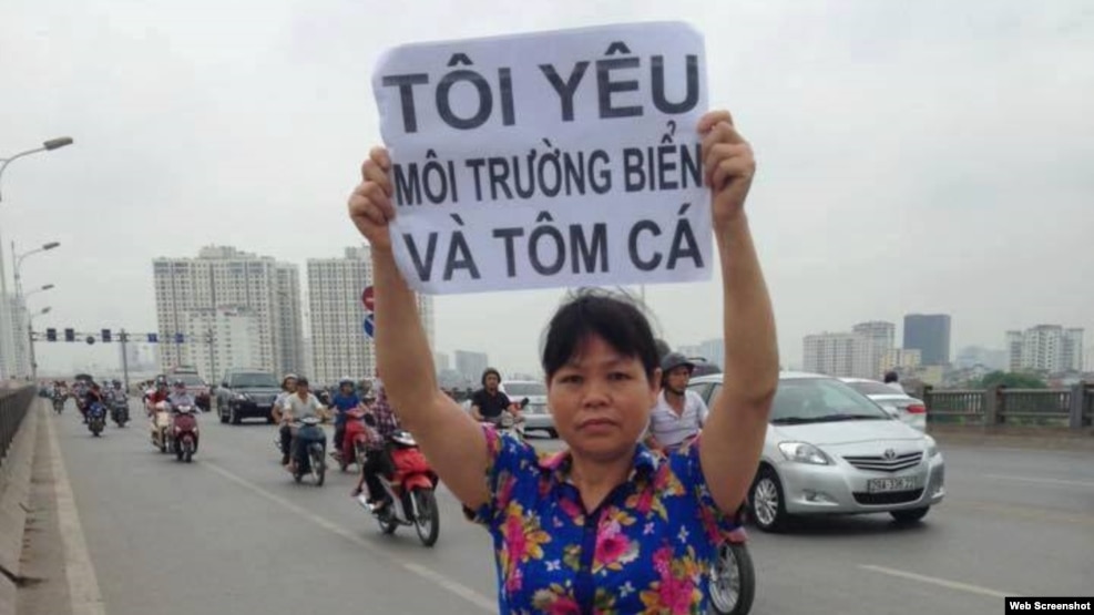 Bà Cấn Thị Thêu được nhiều người biết đến là một nhà hoạt động vì các quyền đất đai và môi trường.