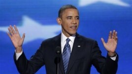 Le président Obama s'adressant aux délégués