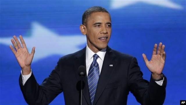 Le président Obama s'adressant aux délégués