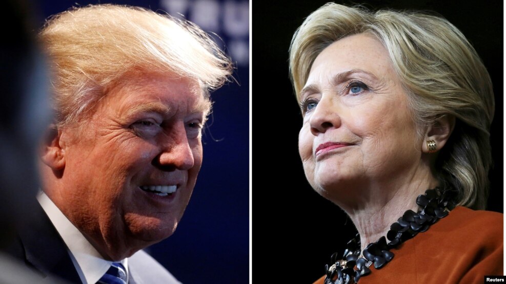 Hai ứng cử viên tổng thống Hoa Kỳ Hillary Clinton và Donald Trump.