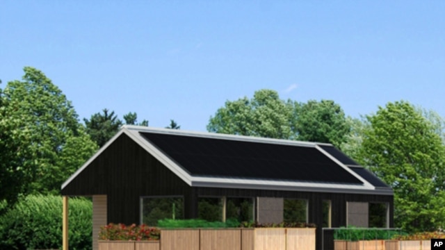 Artist's rendering of the solar-powered house Middlebury College students designed as part of a global competition.