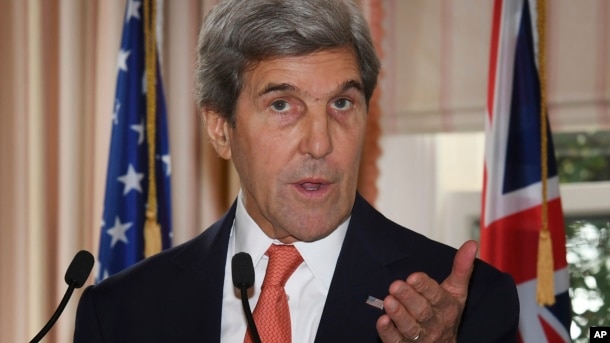 U.S. Secretary of State John Kerry speaks during a press conference with New Zealand Prime Minister John Key at Premier House in Wellington, New Zealand, Nov. 13, 2016.