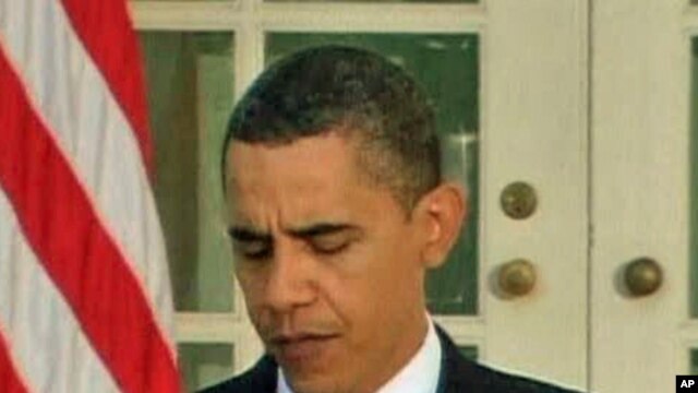 President Barack Obama reacting to his Nobel Peace Prize