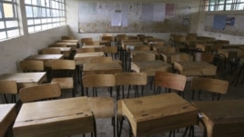 General view of an empty classroom at St Mary Primary School in Nairobi, Kenya, Sept. 6, 2011, because of a teachers' national strike.  