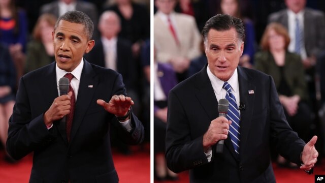 Tổng thống Obama và ứng cử viên tổng thống của đảng Cộng hòa Mitt Romney
