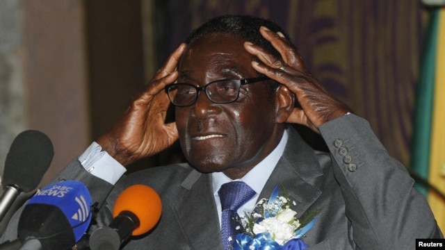 Zimbabwe's President Robert Mugabe speaks at the start of a conference of parties and civic society groups reviewing a draft constitution that, if adopted, will lead to Zimbabwe's next election, at a hotel in Harare, October 22, 2012.
