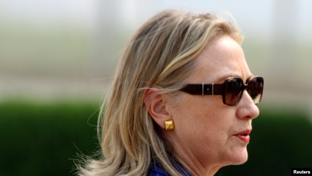 Hillary Clinton a lokacin da is birnin New Delhi, Mayu 7, 2012. 