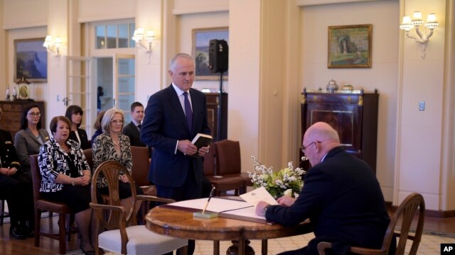 ၀န္ႀကီးခ်ဳပ္သစ္အျဖစ္ Malcolm Turnbull အဂၤါေန႔မွာ က်မ္းသစၥာက်ိန္ဆို(စက္တင္ဘာ ၁၅၊၂၀၁၅)
