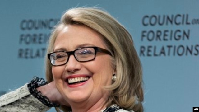 Menlu AS, Hillary Clinton memberikan sambutan di forum hubungan luar negeri di Washington DC, 31 Januari 2013.(AP Photo/Manuel Balce Ceneta). 